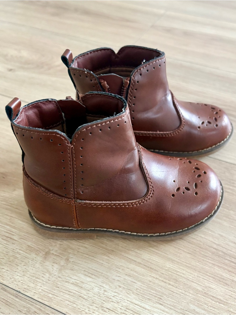 Stride Rite Brown Leather Ankle Boots - Toddler Girl 7M